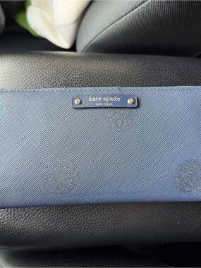 kate spade Blue Saffiano Leather Continental Wallet